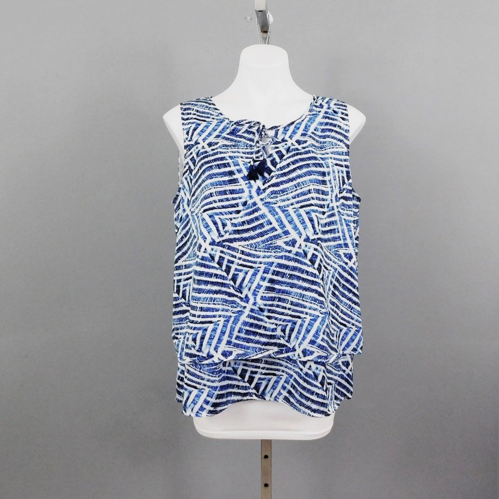 Rafaella Women Shirt Blue White L